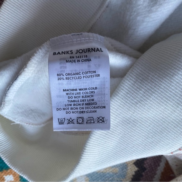 Banks Journal Spray Fleece – Off White Splatter Paint Organic Cotton Size Small - Picture 7 of 10